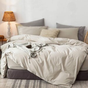 MooMee Bedding Duvet Cover Set 100% Washed Cotton Linen - Al Haseeb Textiles