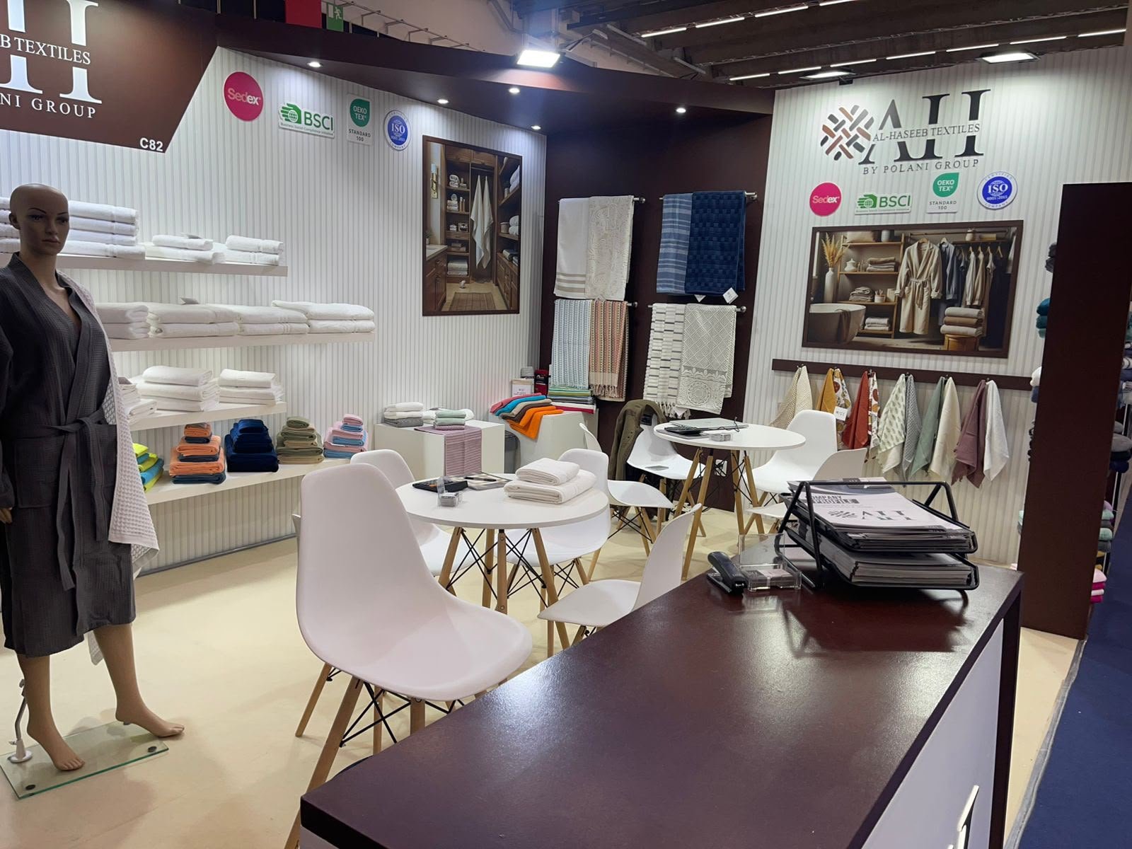 AL Haseeb Textiles exhibition stand and textile display at Heimtextil 2026, view 1