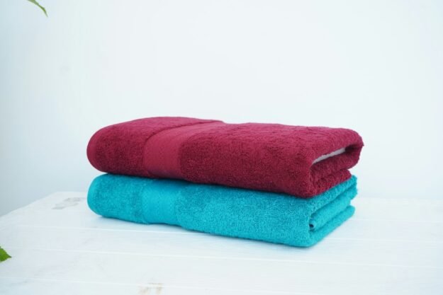 Cotton towel on a white background — representative towel construction photograph