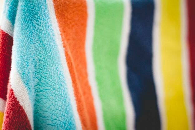 Multicoloured striped textile — representative stripe design photograph